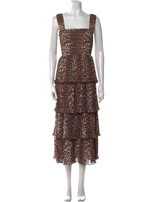 Ganni Animal Print Long Dress