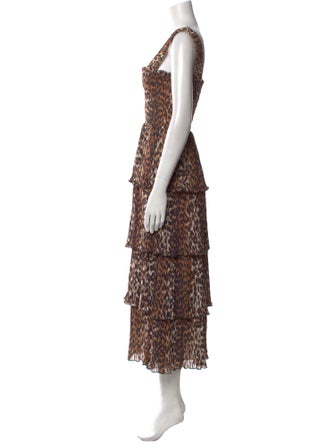 Ganni Animal Print Long Dress
