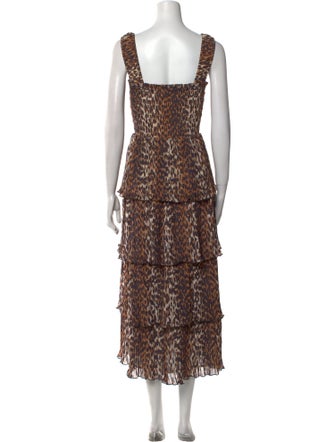 Ganni Animal Print Long Dress