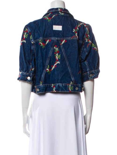 Ganni Floral Print Denim Jacket