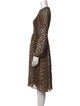 Ganni Animal Print Midi Length Dress