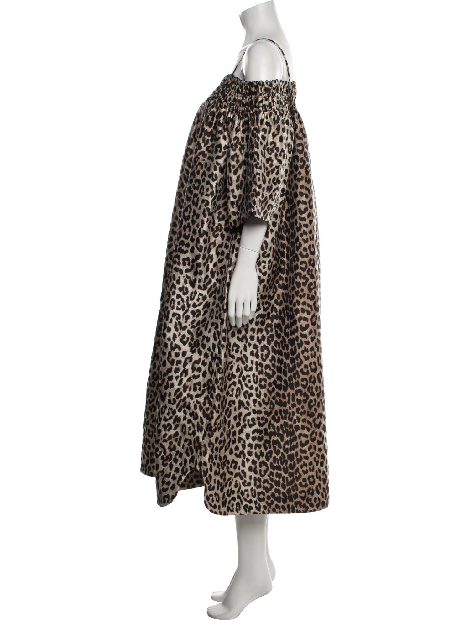 Ganni Animal Print Midi Length Dress