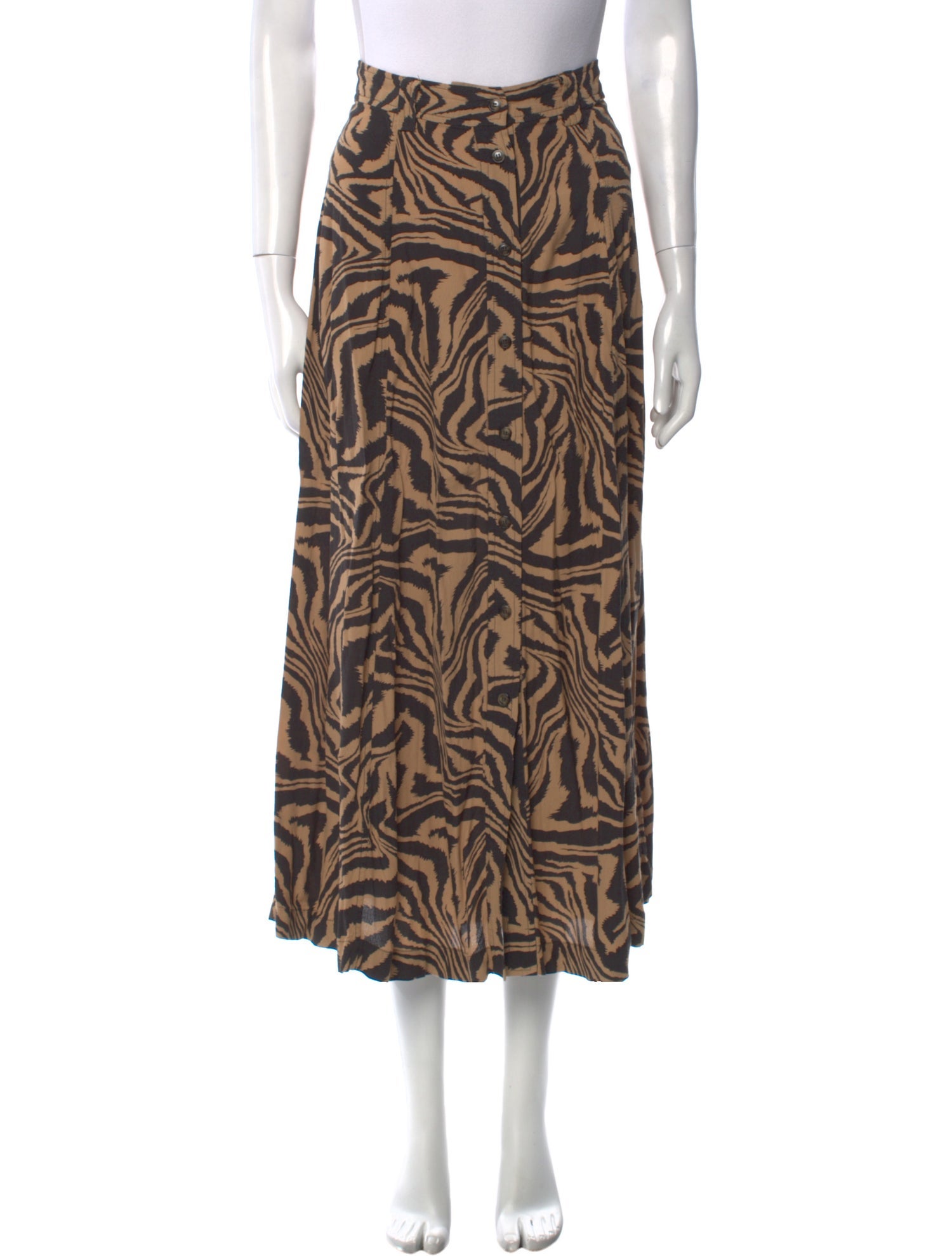 Ganni Animal Print Midi Length Skirt