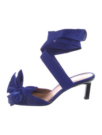 Ganni Satin Bow Accents Sandals