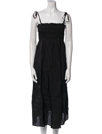 Ganni Square Neckline Midi Length Dress