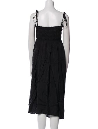 Ganni Square Neckline Midi Length Dress