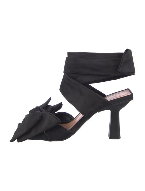 Ganni Satin Bow Accents Slingback Sandals