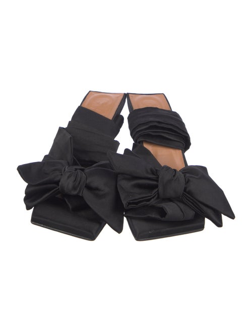 Ganni Satin Bow Accents Slingback Sandals