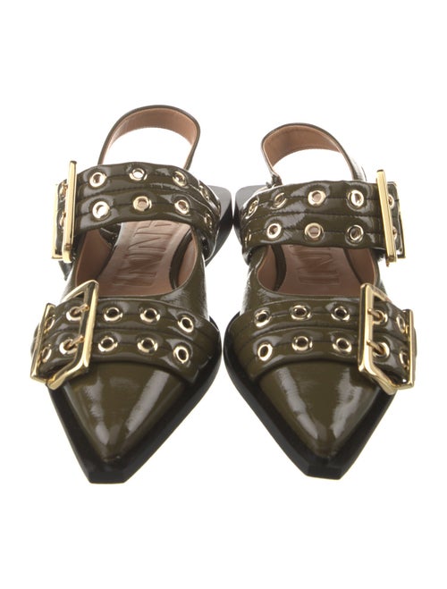 Ganni Patent Leather Slingback Flats