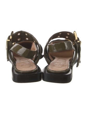 Ganni Patent Leather Slingback Flats