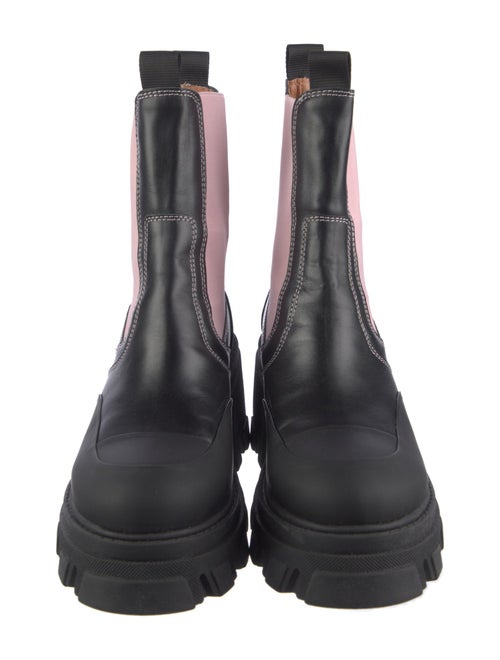 Ganni Leather Colorblock Pattern Chelsea Boots