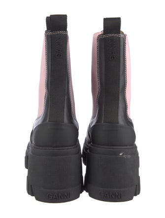 Ganni Leather Colorblock Pattern Chelsea Boots