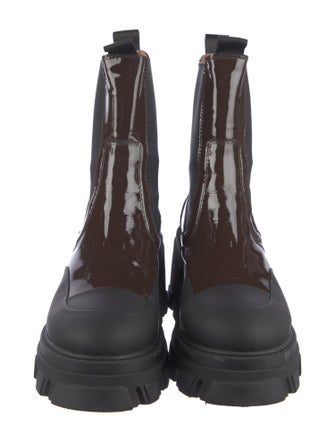 Ganni Patent Leather Chelsea Boots