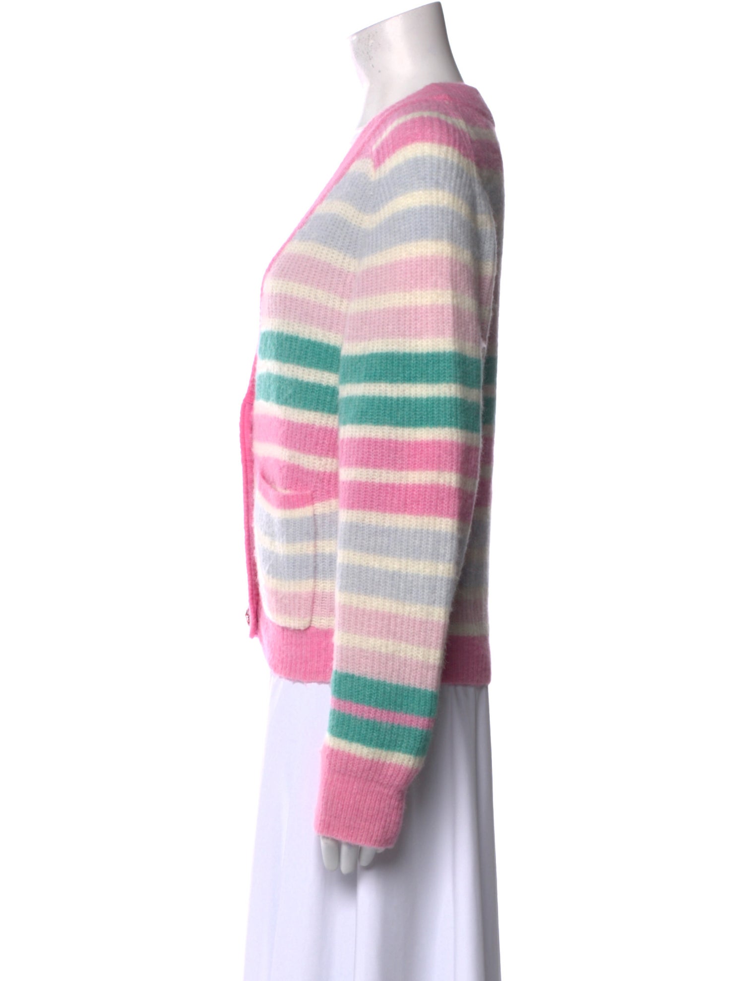 Ganni Striped V-Neck Sweater