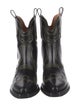 Ganni Leather Embroidered Accent Western Boots
