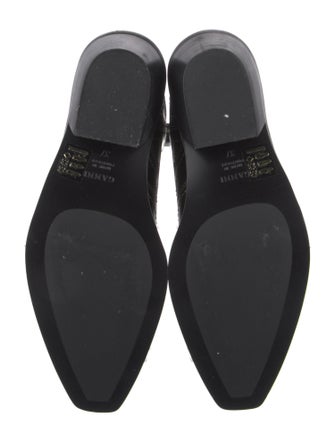 Ganni Leather Embroidered Accent Western Boots