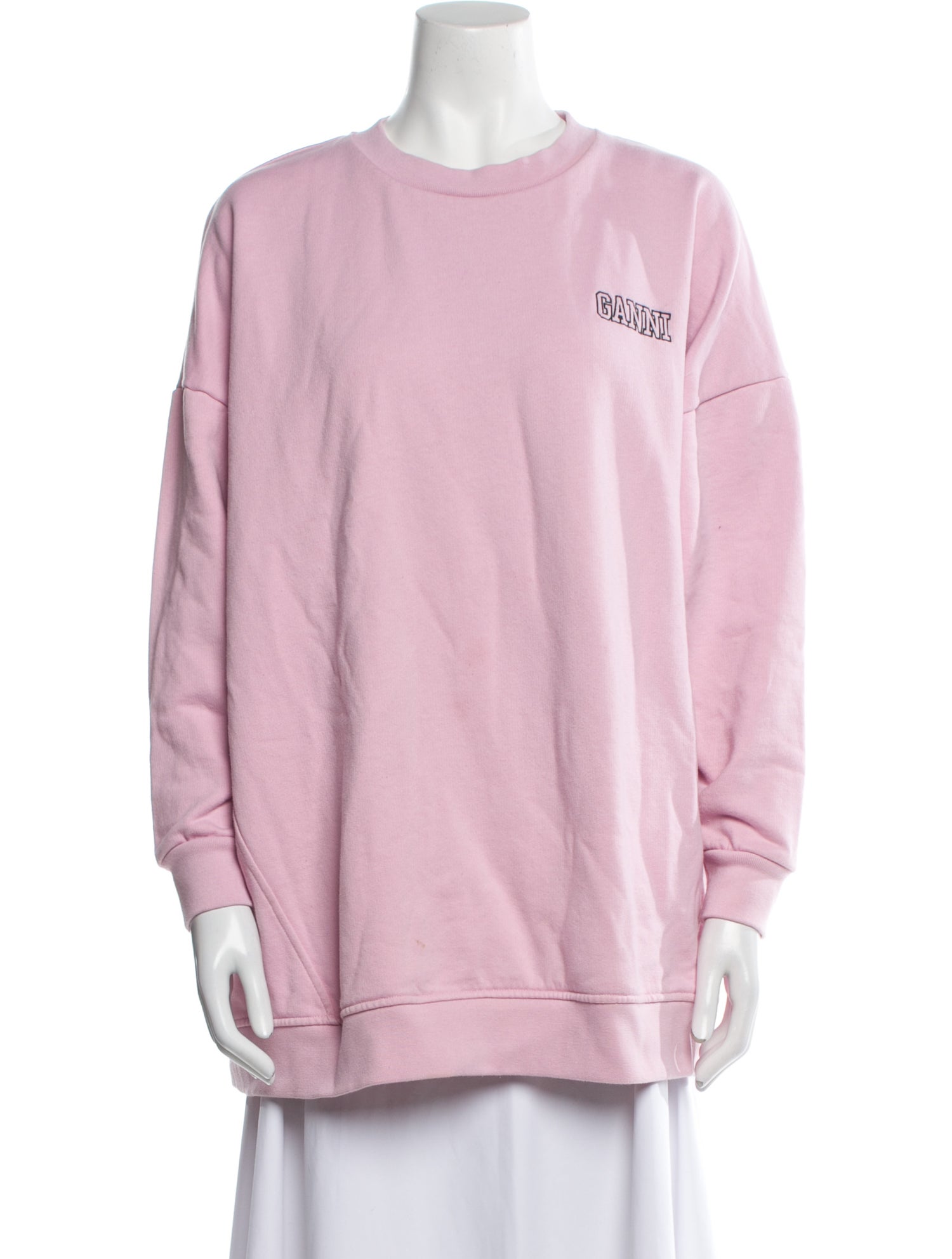 Ganni Crew Neck Long Sleeve Sweatshirt