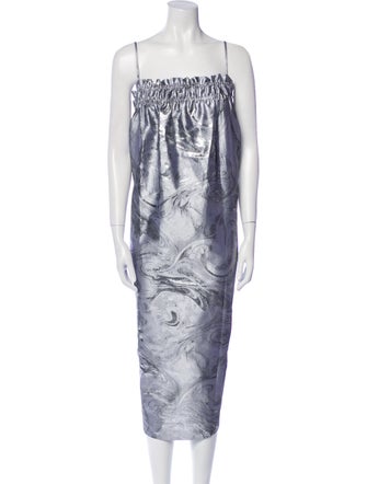 Ganni Printed Knee-Length Dress