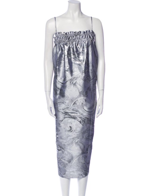 Ganni Printed Knee-Length Dress