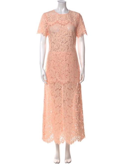 Ganni Lace Pattern Long Dress