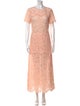 Ganni Lace Pattern Long Dress