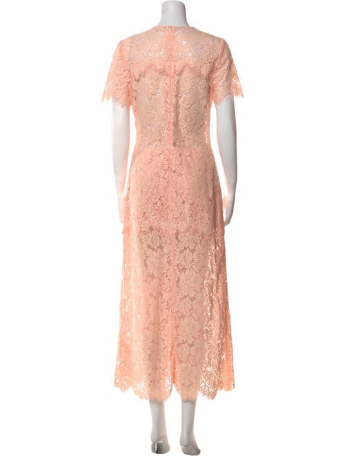 Ganni Lace Pattern Long Dress