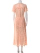 Ganni Lace Pattern Long Dress