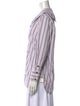 Ganni Striped V-Neck Button-Up Top