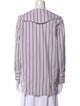 Ganni Striped V-Neck Button-Up Top