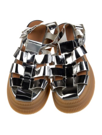 Ganni Patent Leather Gladiator Sandals