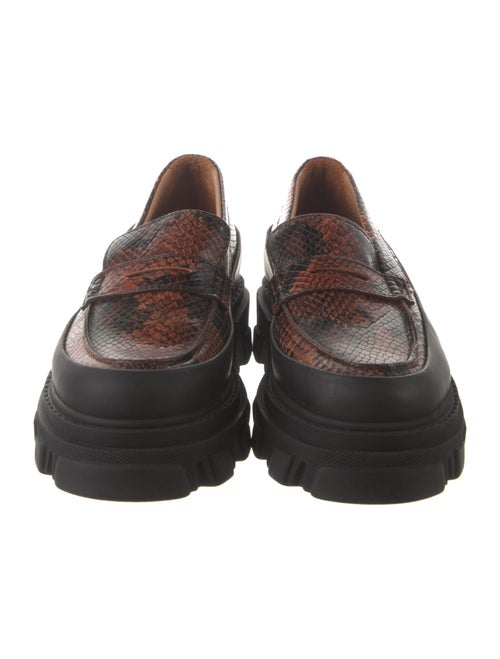 Ganni Snakeskin Animal Print Loafers