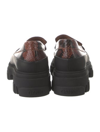 Ganni Snakeskin Animal Print Loafers