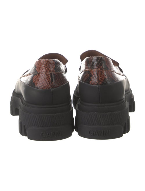 Ganni Snakeskin Animal Print Loafers