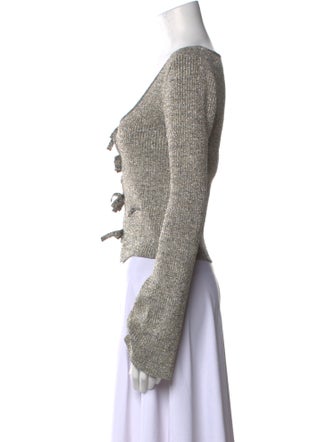 Ganni Patterned Scoop Neck Crop Top