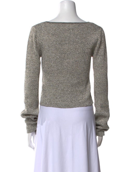 Ganni Patterned Scoop Neck Crop Top