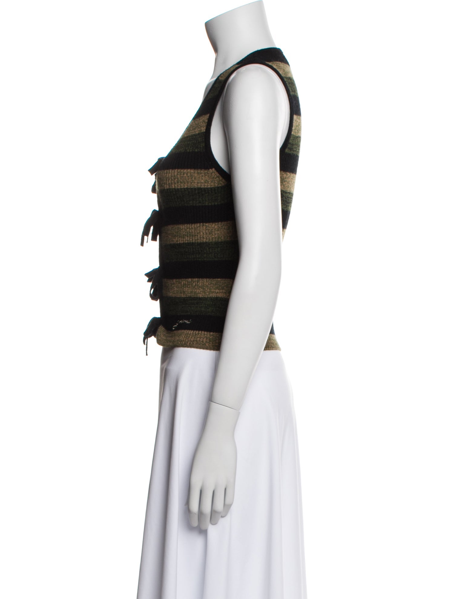 Ganni Merino Wool Striped Crop Top