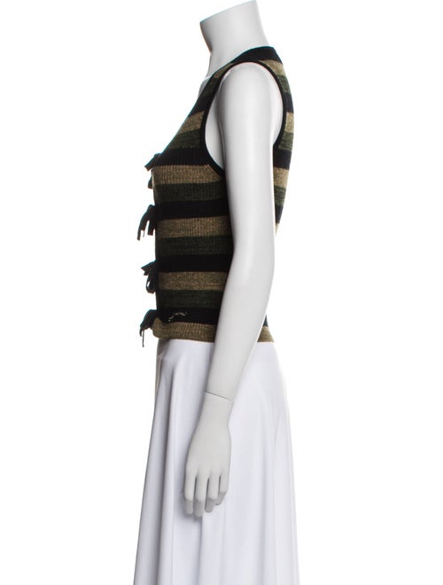 Ganni Merino Wool Striped Crop Top