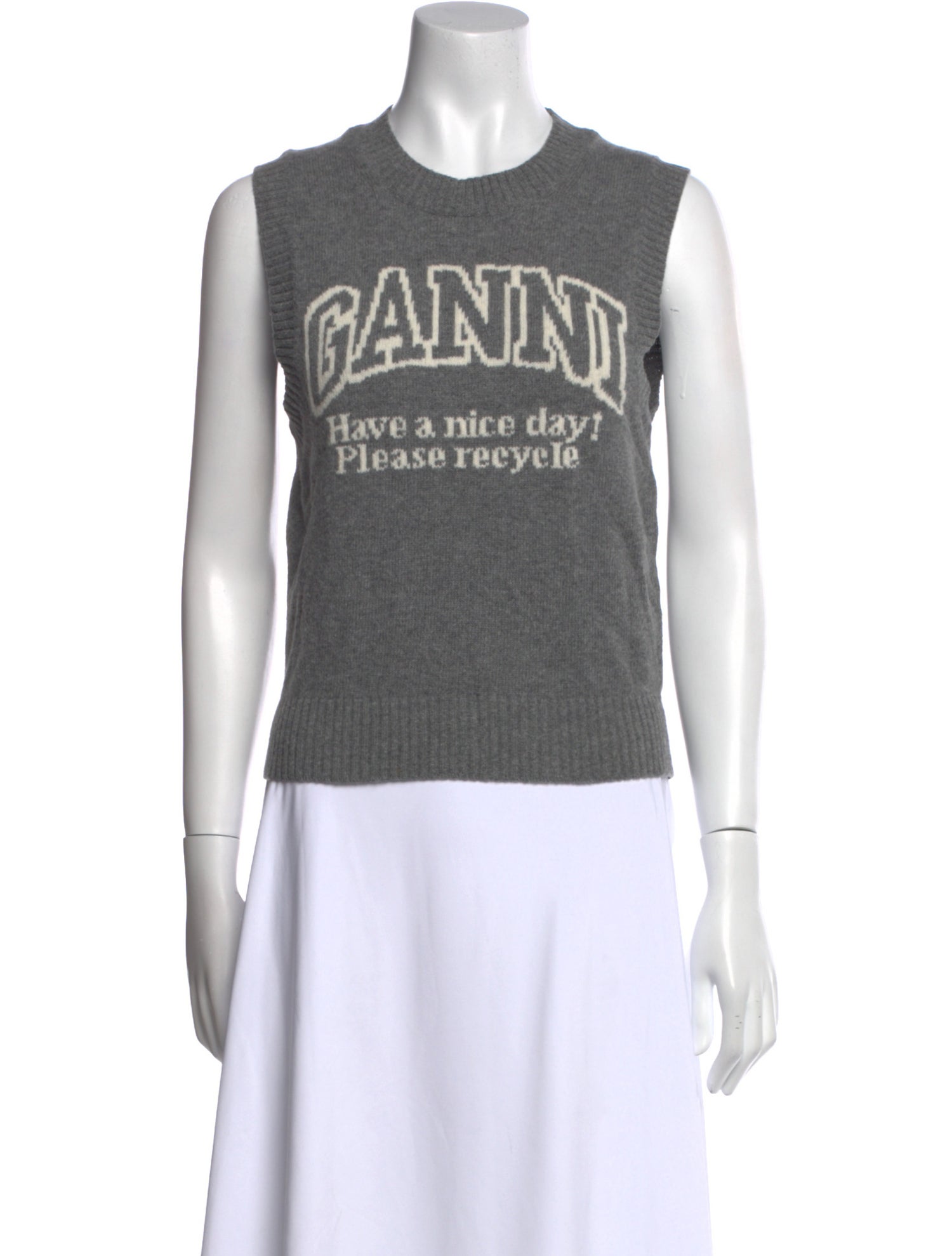 Ganni Wool Graphic Print Sweater