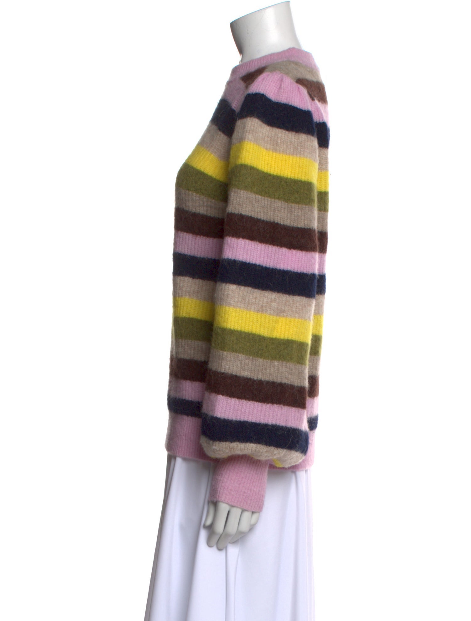 Ganni Striped Mock Neck Sweater