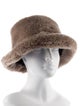 Ganni Polyester Faux Shearling Bucket Hat