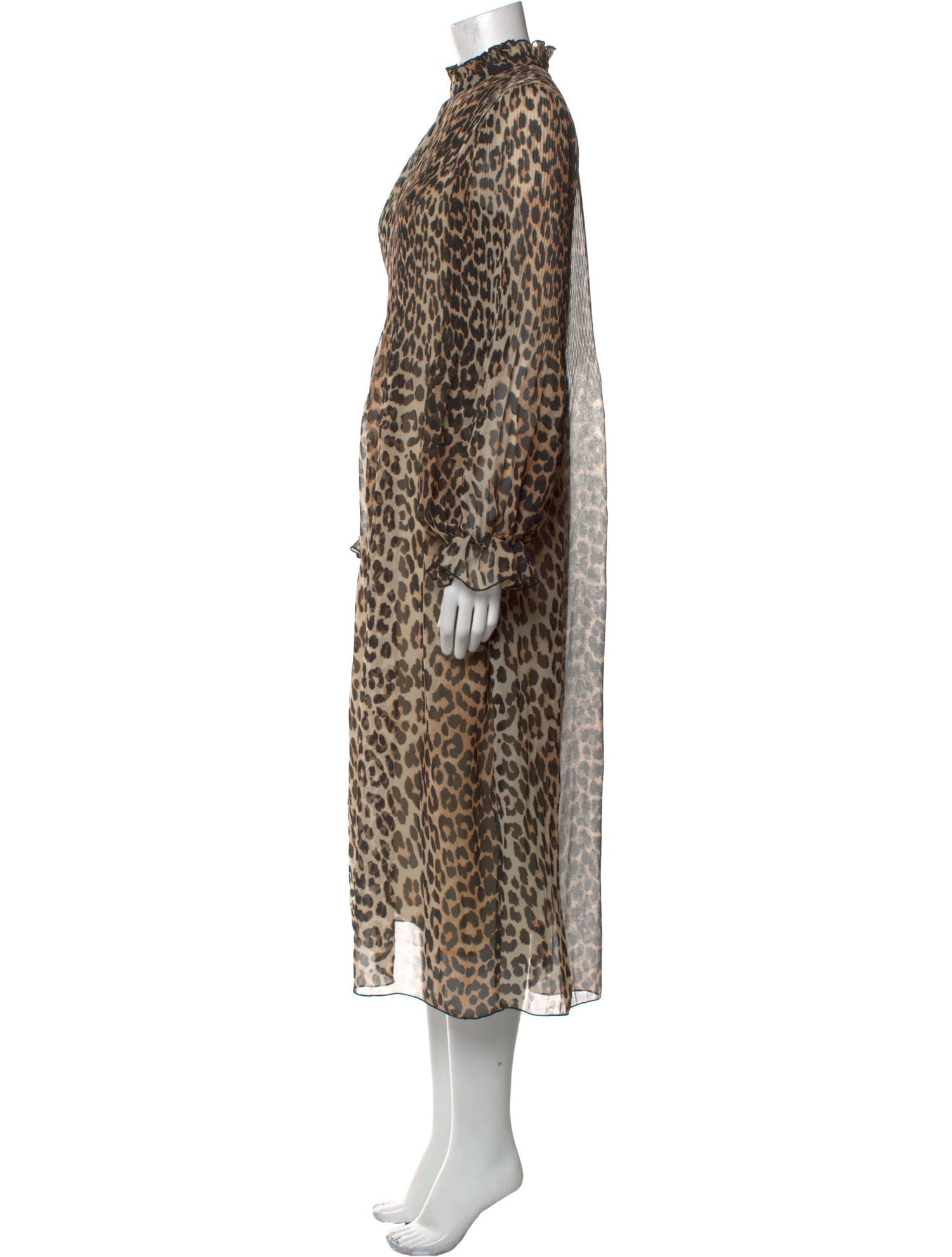 Ganni Animal Print Midi Length Dress