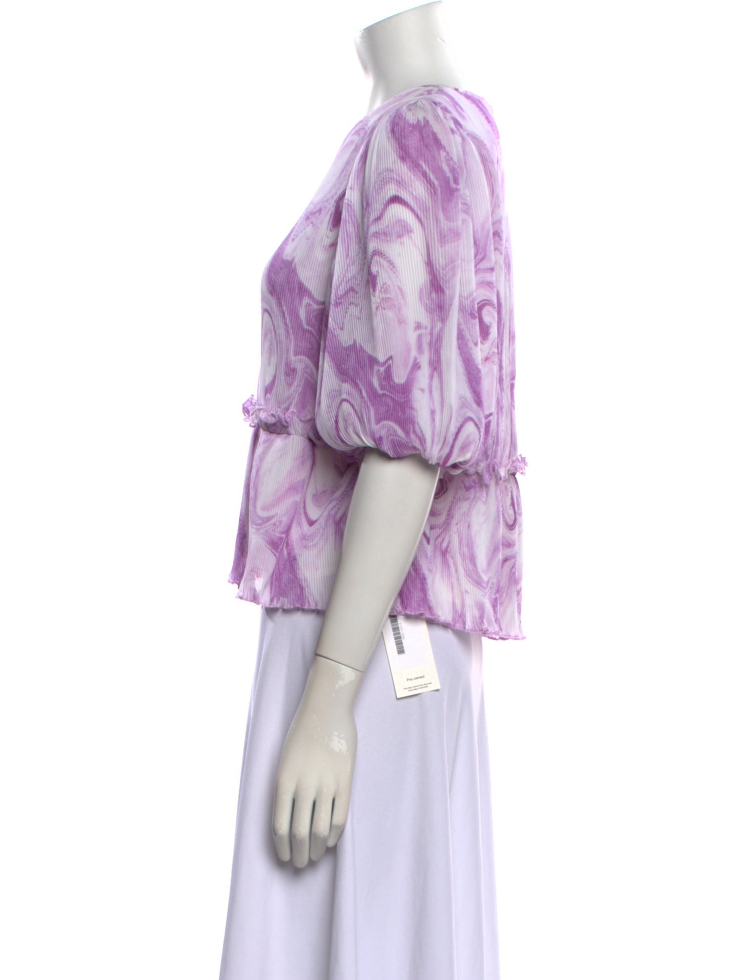 Ganni Floral Print Bateau Neckline Blouse