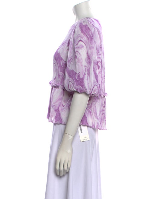 Ganni Floral Print Bateau Neckline Blouse