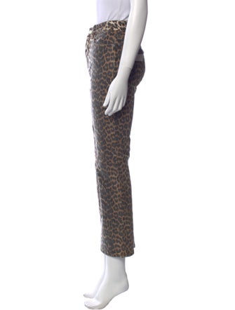 Ganni Animal Print Straight Leg Pants
