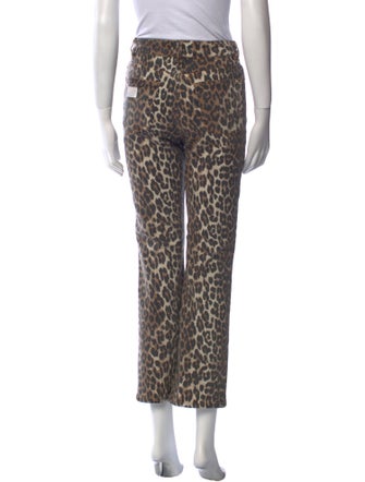 Ganni Animal Print Straight Leg Pants