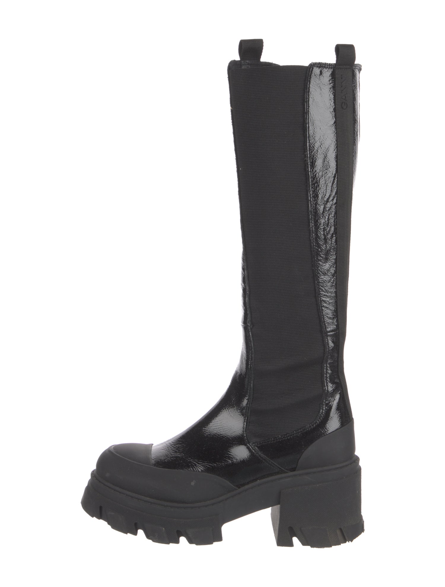 Ganni Patent Leather Chelsea Boots
