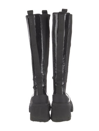 Ganni Patent Leather Chelsea Boots