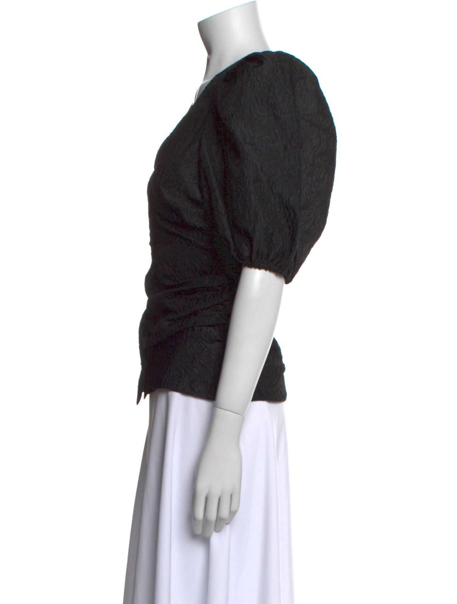 Ganni V-Neck Short Sleeve Blouse w/ Tags