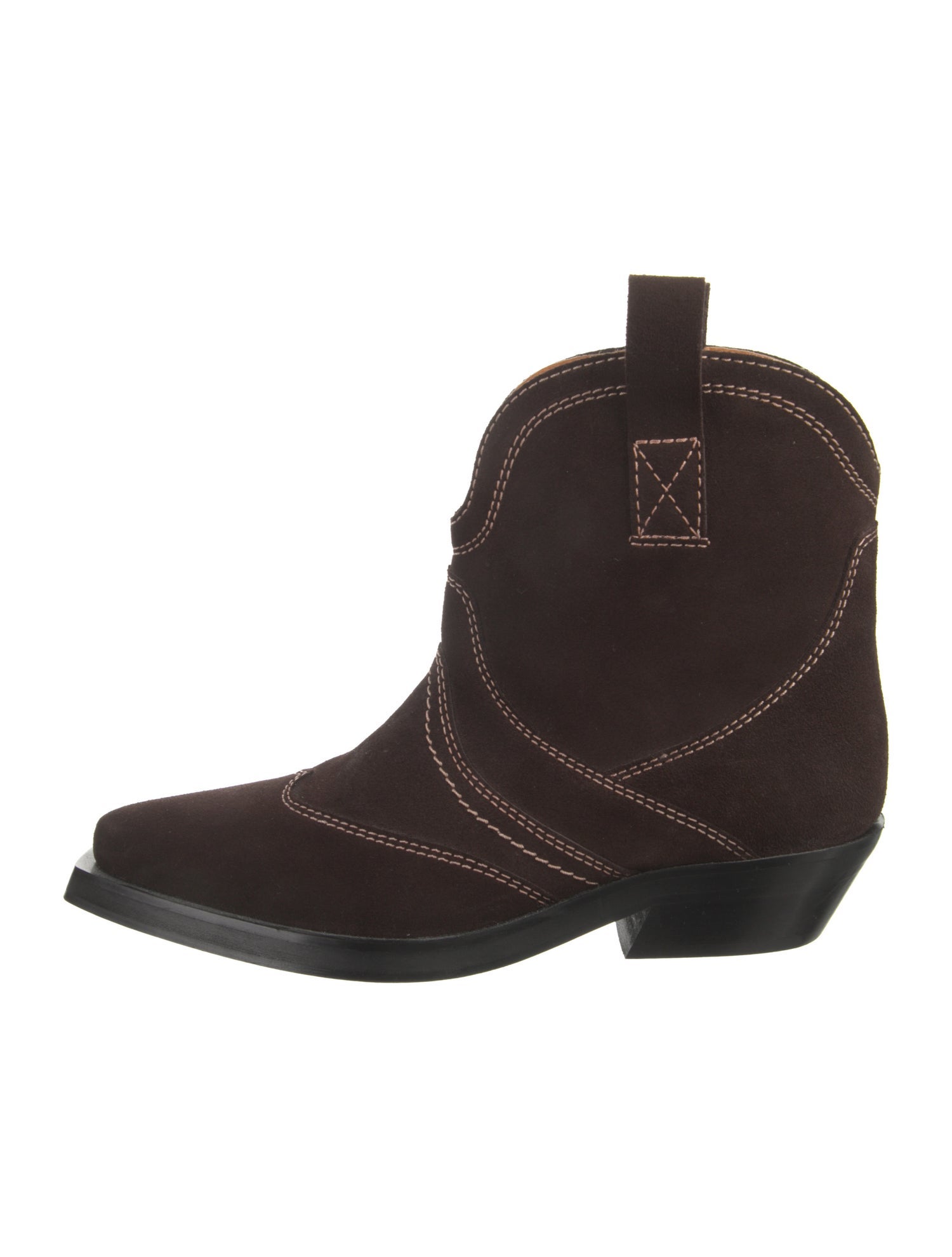 Ganni Suede Western Boots