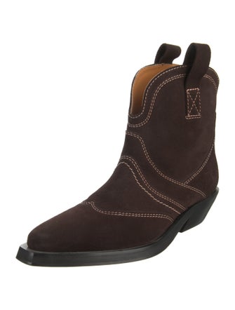 Ganni Suede Western Boots